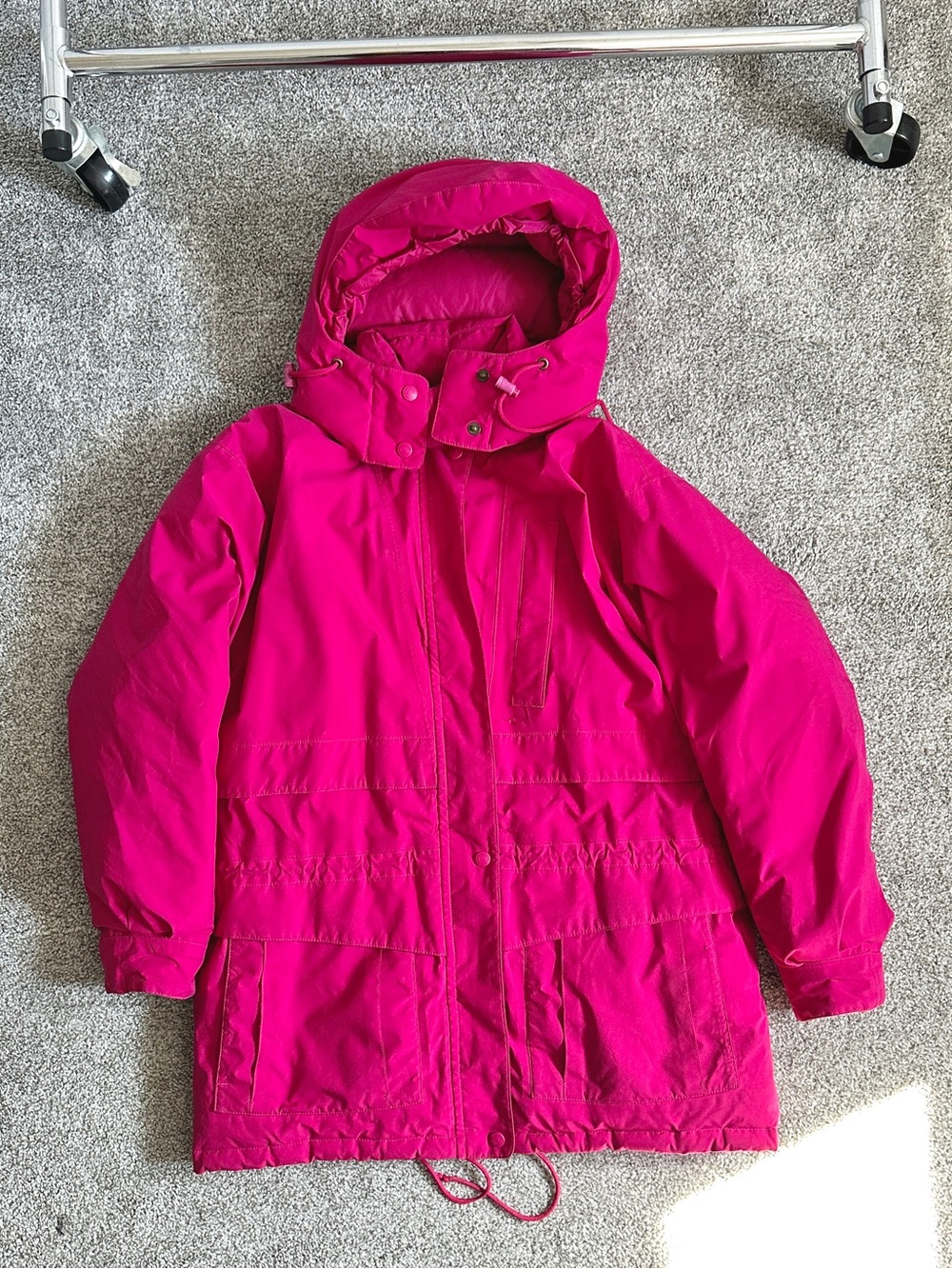 Vintage Eddie Bauer Ridgeline Gore-Tex Goose Down Parka Sz Large Pink Hooded